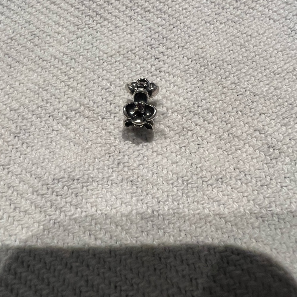 PANDORA silver spacer with amethyst stones